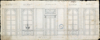 Construction de l'hôtel de l'Intendance. Plan d'aménagement et de décoration de la salle à manger de l'architecte Montigny