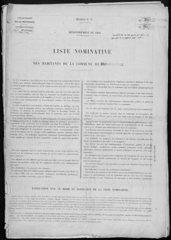 Recensement de la population : Bray-sur-Somme