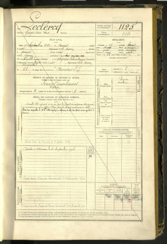 Leclercq, Georges Désiré Louis, né le 01 septembre 1860 à Amiens (Somme, France), classe 1880, matricule n° 1125, Bureau de recrutement d'Amiens