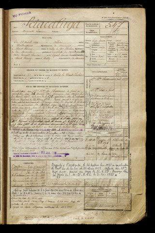 Sciacaluga, Auguste Léonce, né le 28 avril 1899 à Allery (Somme), classe 1919, matricule n° 547, Bureau de recrutement d'Abbeville