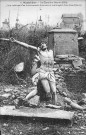 Le cimetière dévasté (1918) - (Geste saisissant d'un Christ arraché de sa croix et tombé auprès d'une fosse défoncée)