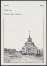 Chipilly : église Saint-Martin, à gauche le monument "curieux" un soldat anglais console son cheval et à droite le monument aux morts - (Reproduction interdite sans autorisation - Claude Piette)