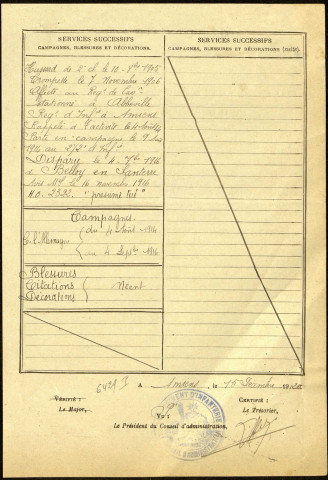 Clérentin, Emile Alfred, né le 11 octobre 1884 à Saleux (Somme), classe 1904, matricule n° 332, Bureau de recrutement d'Amiens