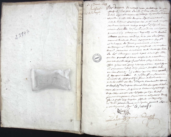 Etude de Me Antoine Perdu à Amiens (étude n°26). Minutes de l'année 1647