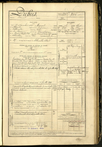 Dubus, Edouard, né le 12 novembre 1863 à Mareuil (Somme, France), classe 1883, matricule n° 356, Bureau de recrutement d'Abbeville