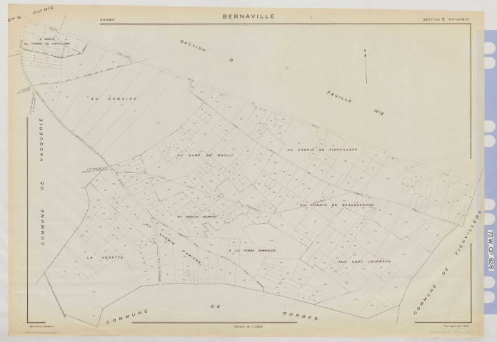 Plan du cadastre rénové - Bernaville : section E