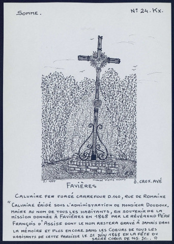 Favières : calvaire en fer forgé - (Reproduction interdite sans autorisation - © Claude Piette)