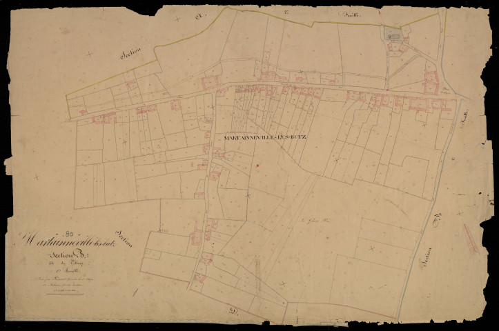Plan du cadastre napoléonien - Martainneville (Martaineville les Butz) : Village (Le), B1