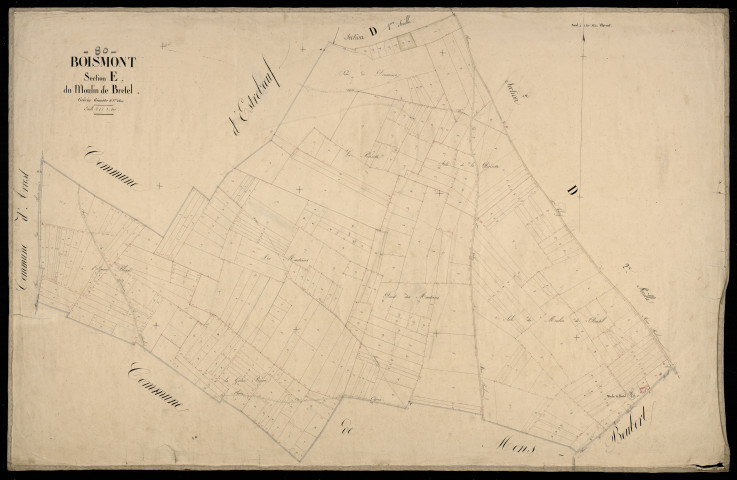 Plan du cadastre napoléonien - Boismont : Moulin de Bretel (Le), E