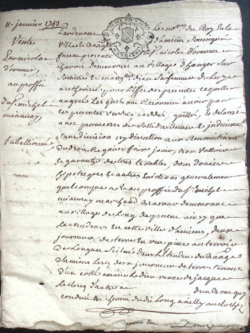 Etude de Me Firmin Magnier à Amiens (étude n°4). Minutes de l'année 1743