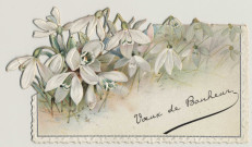 Voeux de bonheur. Des fleurs. Une amie qui pense à vous. Henriette Jolly