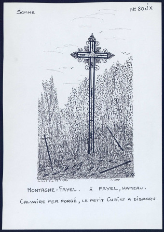 Montagne-Fayel (Fayel) : calvaire en fer forgé - (Reproduction interdite sans autorisation - © Claude Piette)