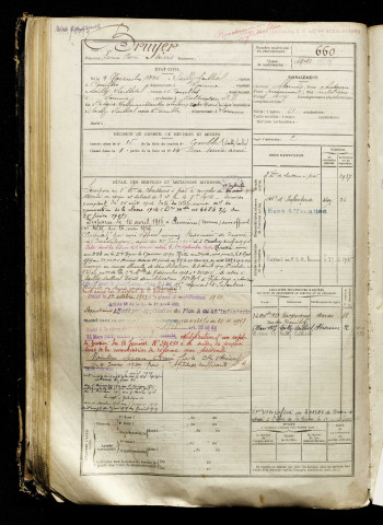 Bruyer, Léonce Pierre Servais, né le 09 novembre 1894 à Sailly-Saillisel (Somme), classe 1914, matricule n° 660, Bureau de recrutement de Péronne