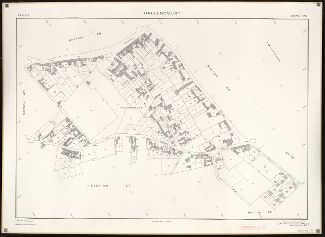 Plan du cadastre rénové - Hallencourt : section AD