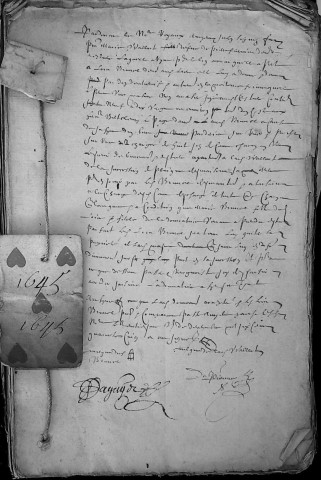 Etude de Me Philippe Depiennes à Amiens (étude n°1). Minutes de l'année 1645