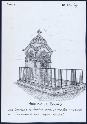 Hornoy-le-Bourg : chapelle funéraire dans la partie ancienne du cimetière - (Reproduction interdite sans autorisation - © Claude Piette)