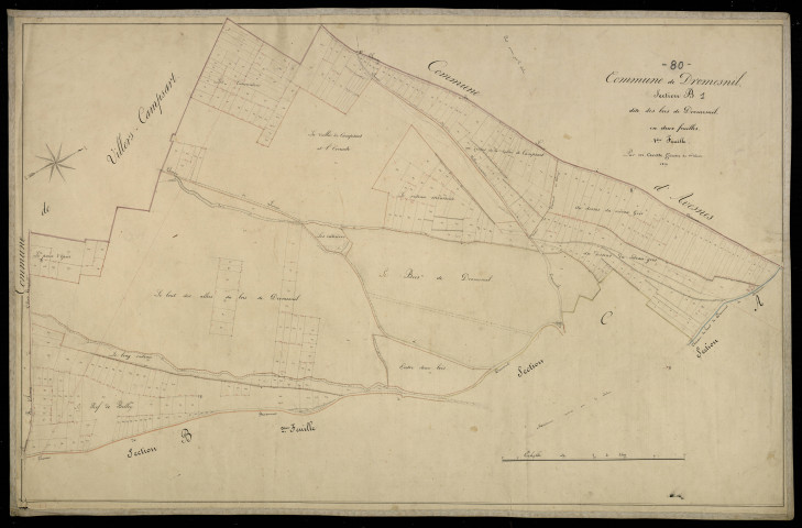 Plan du cadastre napoléonien - Dromesnil : Bois de Dromesnil (Les), B1