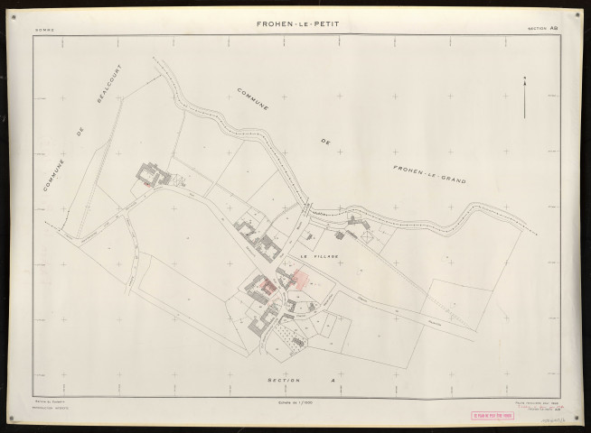 Plan du cadastre rénové - Frohen-le-Petit : section AB