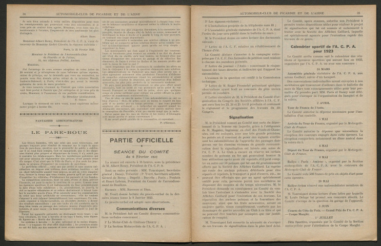 L'Automobile-club de Picardie et de l'Aisne. Revue mensuelle, 140, mars 1923