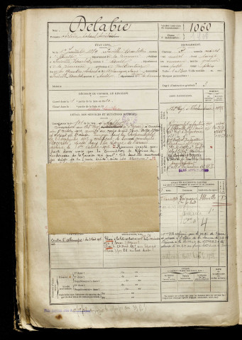 Delabie, Arsène Acheul Aurélius, né le 01 juillet 1889 à Friville-Escarbotin (Somme), classe 1909, matricule n° 1060, Bureau de recrutement d'Abbeville