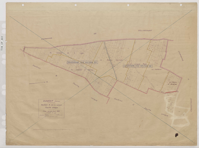 Plan du cadastre rénové - Aumont : section A
