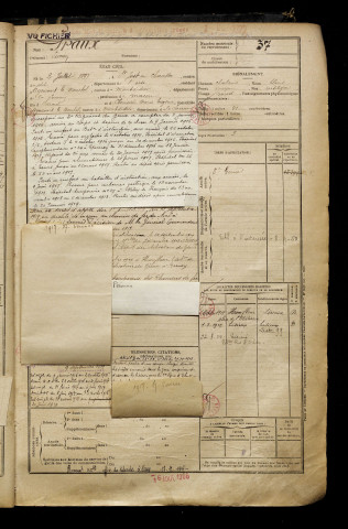 Graux, Lucien, né le 02 juillet 1897 à Saint-Just-en-Chaussée (Oise), classe 1917, matricule n° 37, Bureau de recrutement de Péronne