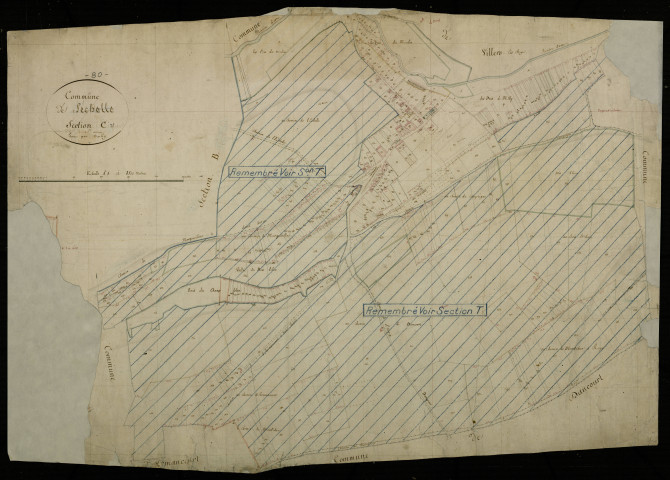 Plan du cadastre napoléonien - Echelle-Saint-Aurin (L') (Lechelle) : Saint-Aurin, C