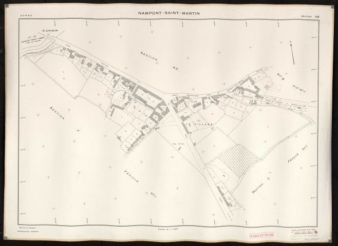 Plan du cadastre rénové - Nampont-Saint-Martin : section AB
