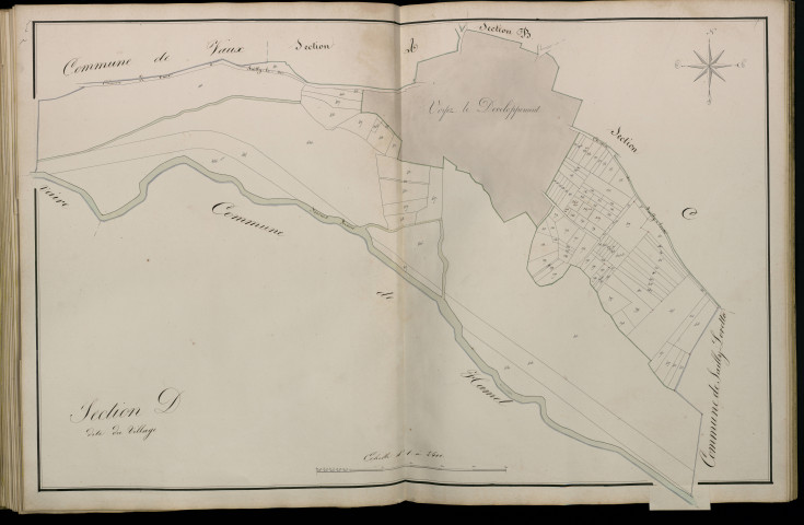 Plan du cadastre napoléonien - Atlas cantonal - Sailly-le-Sec (Sailly le Sec) : Village (Le), D
