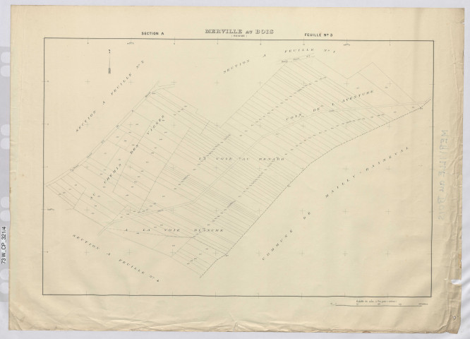 Plan du cadastre rénové - Merville-au-Bois : section A3