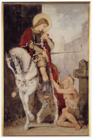 Saint Martin partageant son manteau, par Gustave Moreau (1826-1898)