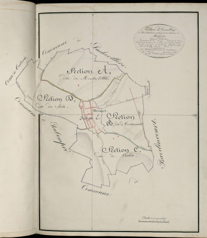 Plan du cadastre napoléonien - Atlas cantonal - Herissart : tableau d'assemblage
