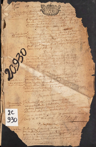 Centième denier du bureau de Conty pour la période du 11 septembre 1706 au 5 mars 1710