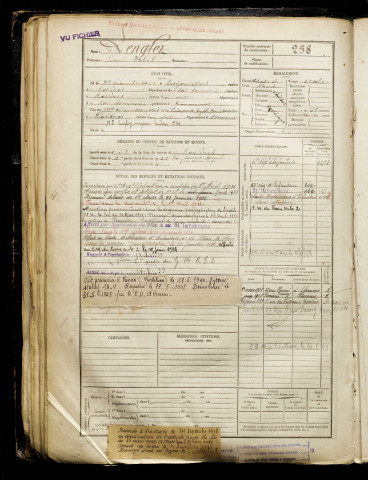 Lenglet, Paul Abel, né le 31 décembre 1901 à Bayonvillers (Somme), classe 1921, matricule n° 258, Bureau de recrutement de Péronne
