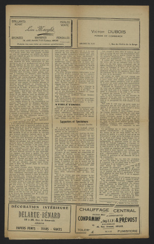 Bulletin mensuel de l'amicale des supporters de l'Amiens Athlétic Club (nouvelle édition) - Saison 1931-1932 – Supplément de 2 pages