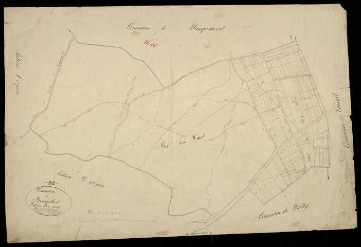 Plan du cadastre napoléonien - Fremontiers (Frémontier) : Bois d'en haut (Le), A2
