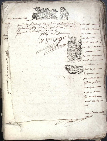 Etude de Me Adrien Dehen à Amiens (étude n°24). Minutes de l'année 1692