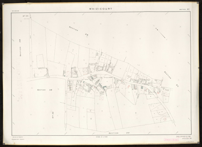Plan du cadastre rénové - Maizicourt : section AC