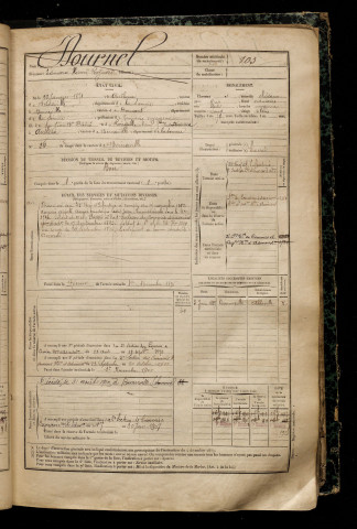 Dournel, Edouard Henri Raymond, né le 23 janvier 1871 à Autheux (Somme), classe 1891, matricule n° 103, Bureau de recrutement d'Abbeville