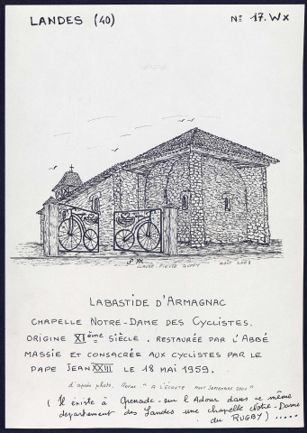 Labastide d'Armagnac (Landes) : chapelle N.D. des cyclistes - (Reproduction interdite sans autorisation - © Claude Piette)