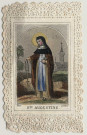 Image pieuse dentelle. Sainte Augustine, fête le 24 décembre