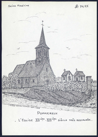 Pommereux (Seine-Maritime) : église - (Reproduction interdite sans autorisation - © Claude Piette)