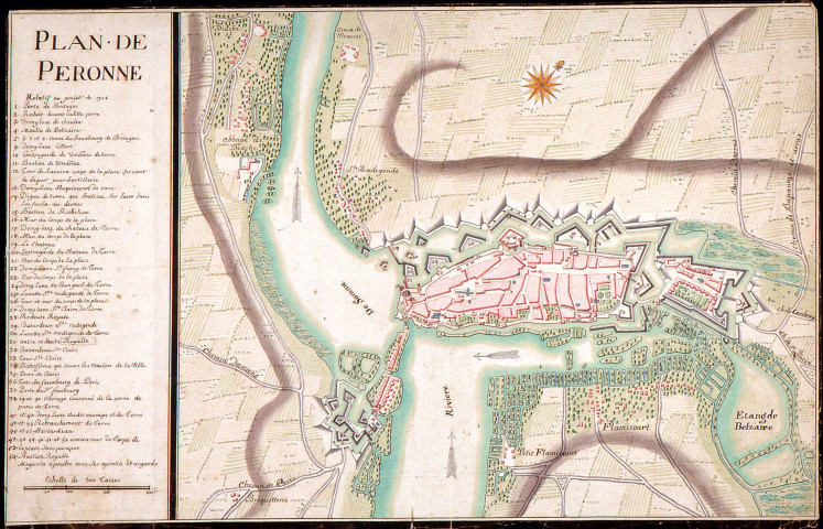 Plan de Péronne relatif au projet de 1728