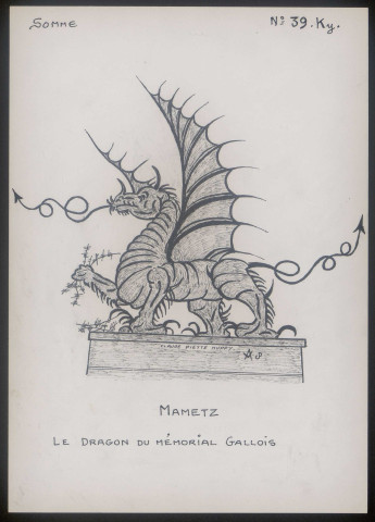 Mametz : dragon du mémorial Gallois - (Reproduction interdite sans autorisation - © Claude Piette)