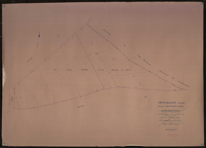 Plan du cadastre rénové - Fienvillers : section ZD