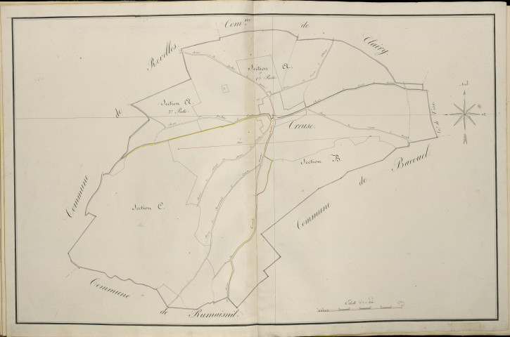 Plan du cadastre napoléonien - Atlas cantonal - Creuse : tableau d'assemblage
