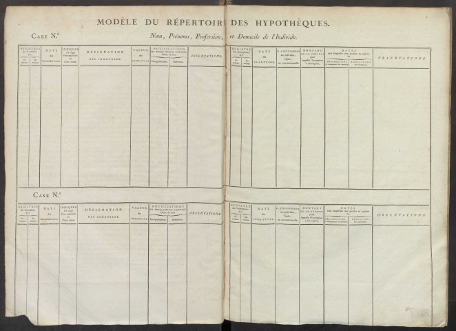 Répertoire des formalités hypothécaires, du 9 pluviôse an 10 au 15 floréal an 10, volume n° 12 (Conservation des hypothèques de Doullens)