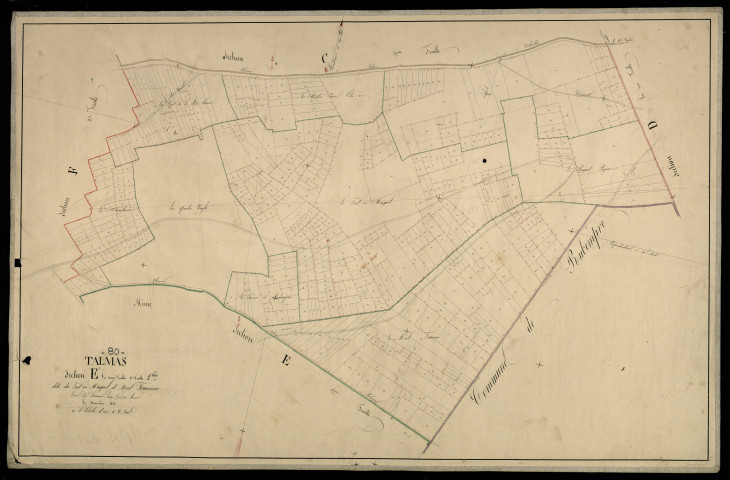 Plan du cadastre napoléonien - Talmas : Fort né Marquet (Le) ; Mont Fravenne (Le), E1