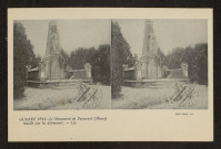 GUERRE 1914. LE MONUMENT DE PASSAVANT (MEUSE) MUTILE PAR LES ALLEMANDS