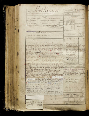 Bellanger, Raymond Eugène Alfred, né le 28 mai 1890 à Bettencourt-Rivière (Somme), classe 1910, matricule n° 380, Bureau de recrutement d'Abbeville